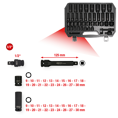 KS Tools 515.0065 Steckdosen/Steckdosen-Set Steckschlüssel-Satz