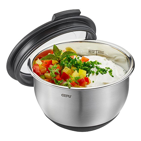GEFU MUOVO Rund Schüssel 0,6 l Schwarz, Edelstahl 1 Stück(e)