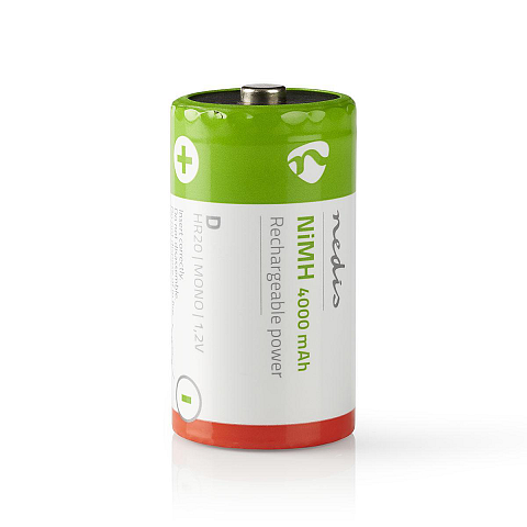 Nedis BANM40HR202B Haushaltsbatterie Wiederaufladbarer Akku D Nickel-Metallhydrid (NiMH)
