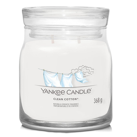 Yankee Candle Clean Cotton Wachskerze Zylinder Baumwollblüte, Zitrone, Weiße Blume Weiß 1 Stück(e)
