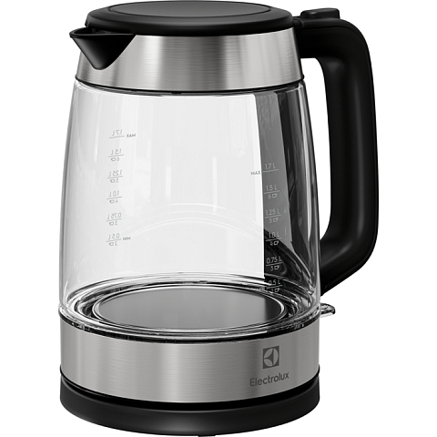 Electrolux E4GK1-4GB Wasserkocher 1,7 l 2200 W Schwarz, Edelstahl, Transparent