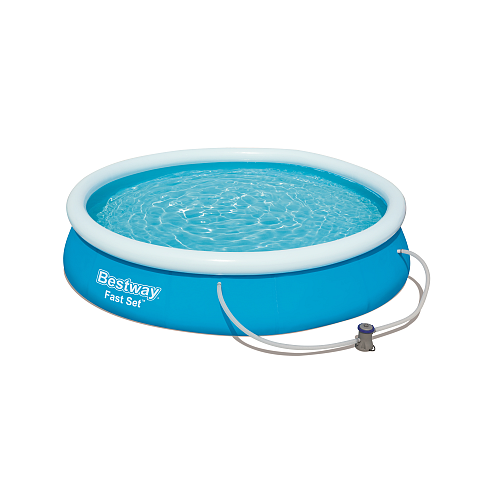Bestway Fast Set 57274 Aufstellpool Aufblasbarer Pool Rund 5377 l Blau