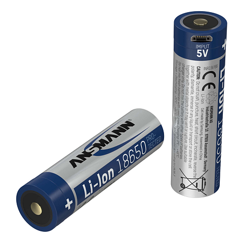 Ansmann 1307-0002 Haushaltsbatterie Wiederaufladbarer Akku 18650 Lithium-Ion (Li-Ion)