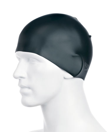 Speedo Plain Moulded Silicone Cap Schwarz