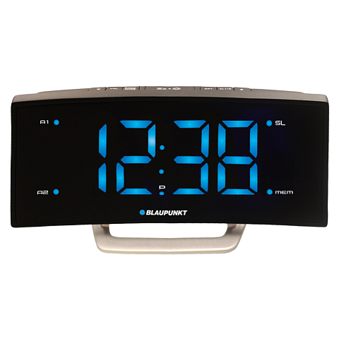 Blaupunkt CR7BK Radio Uhr Analog & Digital Edelstahl