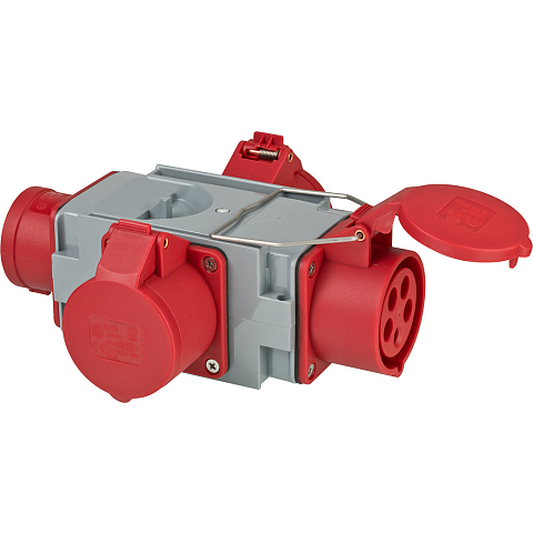 Brennenstuhl 1081640 Netzstecker-Adapter Grau, Rot