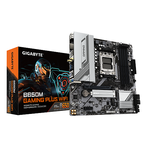 GIGABYTE B650M GAMING PLUS WIFI Mainboard – AMD Ryzen 9000 CPUs, 5+2+2 Phasen VRM, bis zu 8000 MHz DDR5, 2xPCIe 4.0 M.2, 2.5GbE LAN, WIFI 6E, USB 3.2 Gen 1
