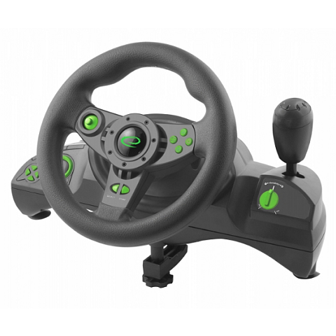 Esperanza EGW102 Gaming-Controller Schwarz, Grün USB Steuerrad Digital PC, Playstation 3