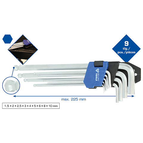 Brilliant Tools BT045019 Sechskantschlüssel 9 Stück(e)