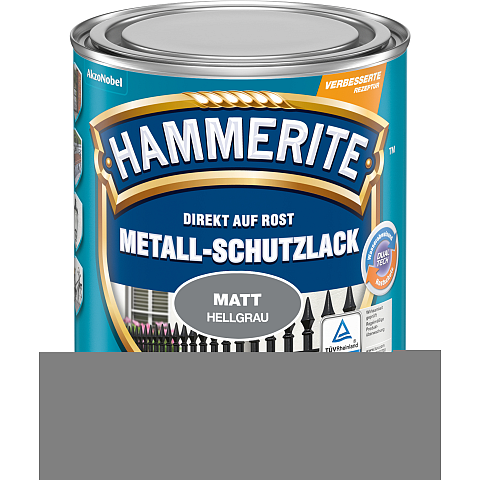 Hammerite Metall-Schutzlack Matt Hellgrau 0,75 l