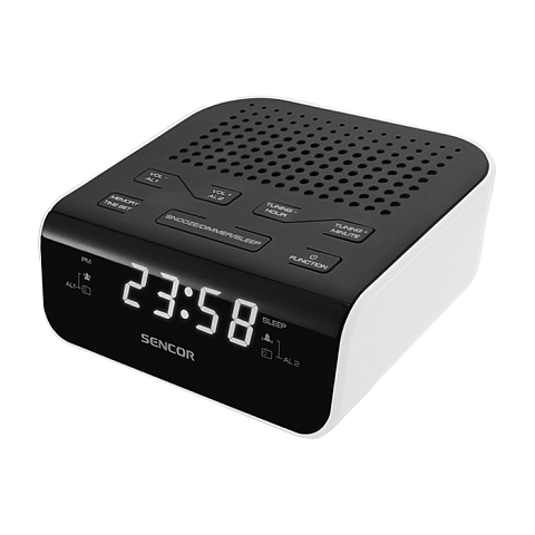 Sencor SRC 136 WH Radio Uhr Digital Schwarz, Weiß