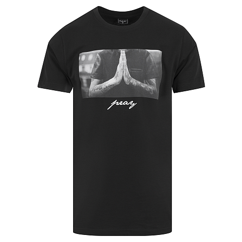 Mister Tee Pray T-Shirt Rundkragen Kurzärmel Baumwolle