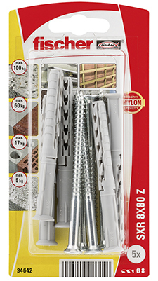 Fischer 94642 Schraubanker/Dübel 5 Stück(e) Schrauben- und Ankersatz 80 mm