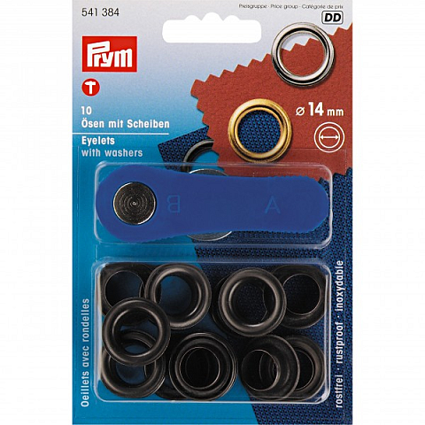 Prym Ösen und Scheiben, 11,0mm, brüniert