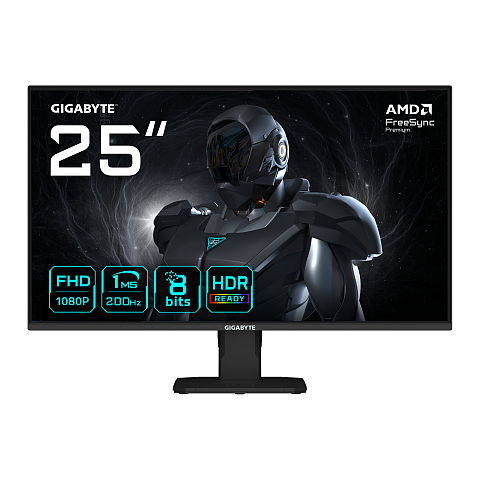 GIGABYTE GS25F2 25" FHD Gaming-Monitor - 1920 x 1080, 200Hz, 1ms, 300 cd/m², Display HDR 10, HDMI 2.0, DisplayPort 1.4