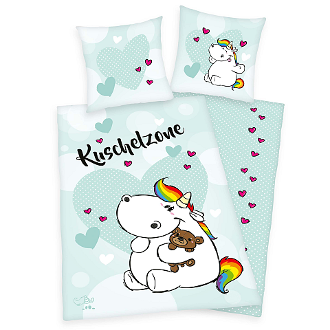 HERDING Pummeleinhorn Bettwäsche-Set 'Kuschelzone' - 80-x-80-cm-135-x-200-cm