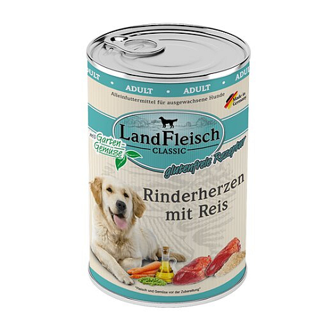 Landfleisch 9115887 Hunde-Dosenfutter Apfel, Rind, Reis, Gemüse Adult 400 g
