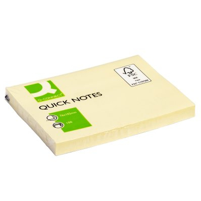 Q-CONNECT KF01410 Klebezettel Rechteck Gelb 100 Blätter Selbstklebend