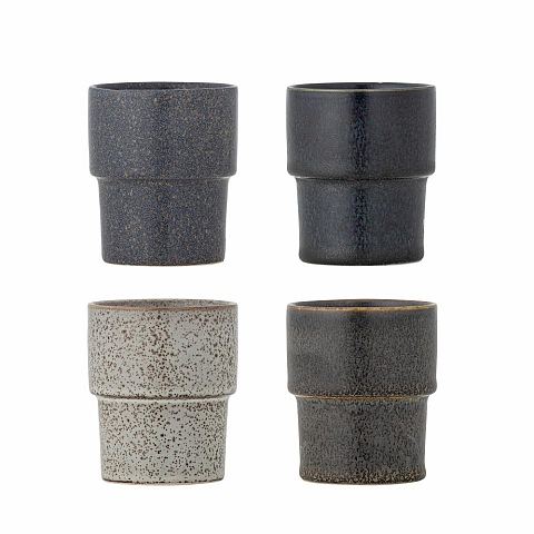 Bloomingville Ewan Tasse Schwarz, Blau, Braun, Grau Universal 4 Stück(e)