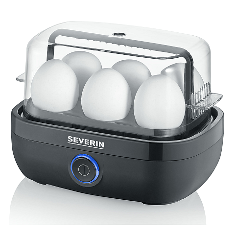 Severin EK 3165 Eierkocher 6 Eier 420 W Schwarz, Transparent