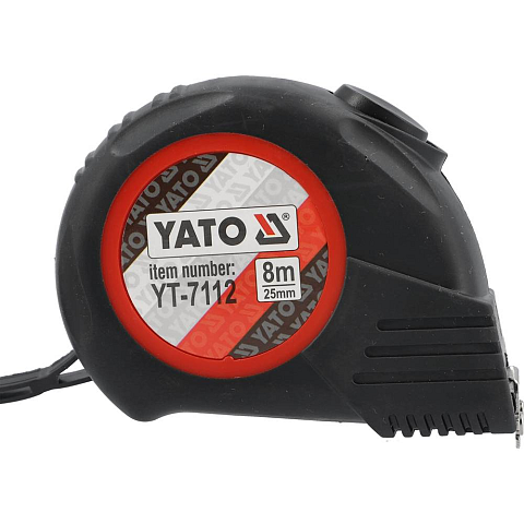 Yato YT-7112 Maßband 8 m Acrylnitril-Butadien-Styrol (ABS), Gummi Schwarz