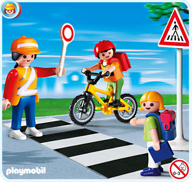 Playmobil School Crossing Guard with Kids Gebäudefigur