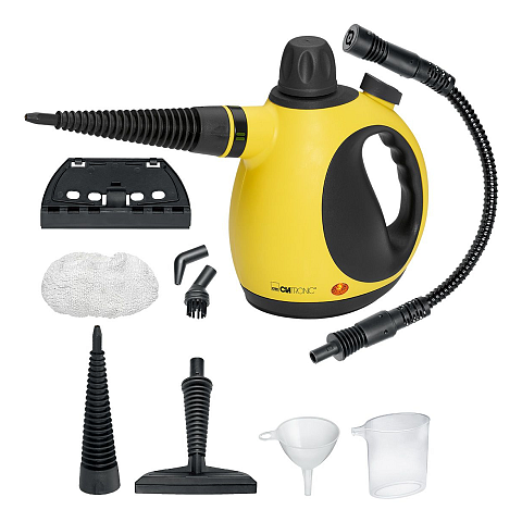 Clatronic DR 3653 Tragbarer Dampfreiniger 0,25 l 1050 W Schwarz, Gelb