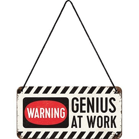 Nostalgic Art Schild Genius at Work Dekoratives Schild & Tafel für drinnen Metall Mehrfarbig