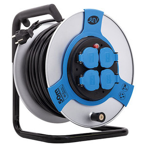 REV 0011118812 Verlängerungskabel 50 m 4 AC-Ausgänge Draußen Schwarz, Blau, Grau