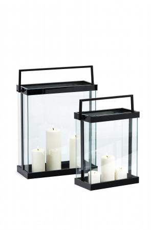 Philippi Luxor Laterne Kerze Schwarz, Transparent