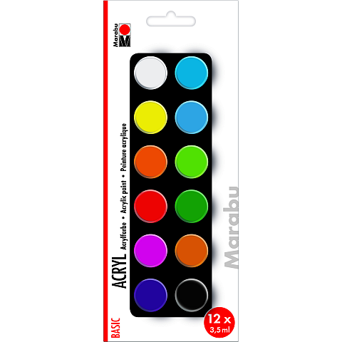 Marabu Acryl Basic Acrylfarbe 3,5 ml 12 Stück(e)