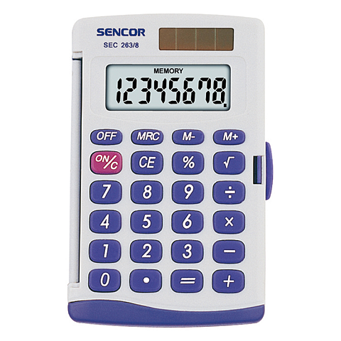 Sencor SEC 263/8 Taschenrechner Tasche Einfacher Taschenrechner Grau