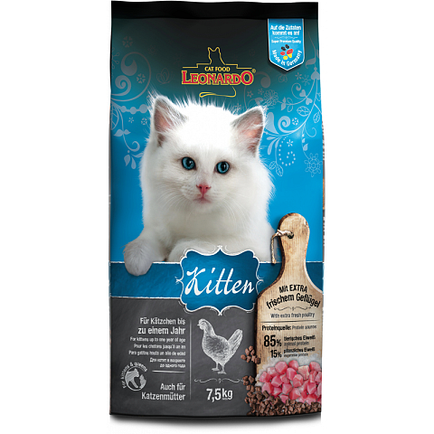 Leonardo Cat Food 758025 Katzen-Trockenfutter 75 kg Kitten Geflügel