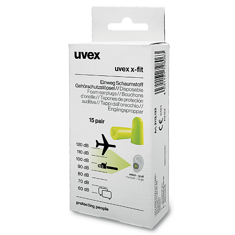 Uvex 2112133 Ohrstopfen Wiederverwendbarer Ohrstöpsel Grün 15 Stück(e)