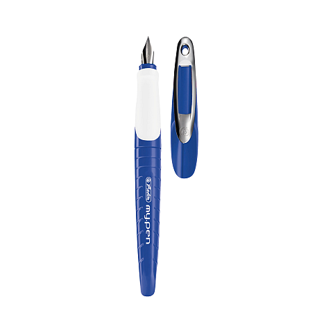 Herlitz Schulfüllhalter my.pen M-Feder blau/weiss