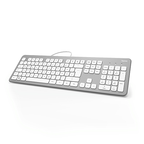 Hama KC-700 Tastatur Büro USB QWERTZ Deutsch Silber