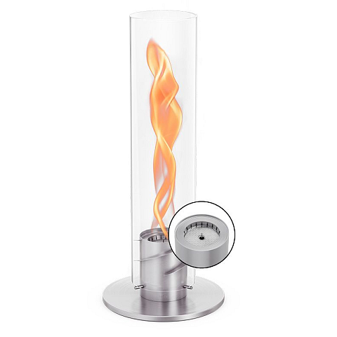 höfats SPIN 1500 Drinnen/Draußen Tragbare Feuerstelle Bio-Ethanol Silber, Transparent