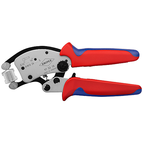 Knipex Twistor16 Crimpwerkzeug Schwarz, Blau, Rot, Silber