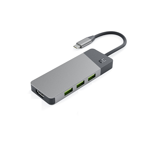 Green Cell HUBGC01 Schnittstellen-Hub USB Typ-C 5000 Mbit/s Silber