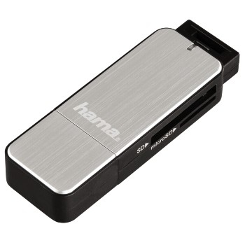 Hama 123900 Kartenleser USB 3.2 Gen 1 (3.1 Gen 1) Schwarz, Silber
