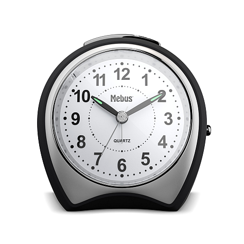 Mebus 27220 Wecker Quarzwecker Schwarz, Grau