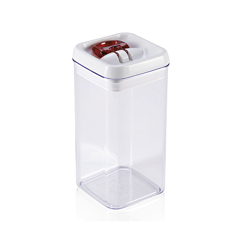 Leifheit 31210 Lebensmittelaufbewahrungsbehälter Rechteckig Box 1,2 l Rot, Transparent, Weiß 1 Stück(e)