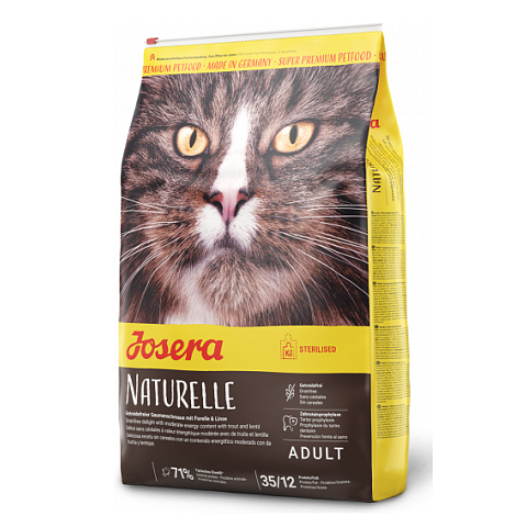 Josera Naturelle Katzen-Trockenfutter 10 kg Adult Karotte, Geflügel, Süßkartoffeln