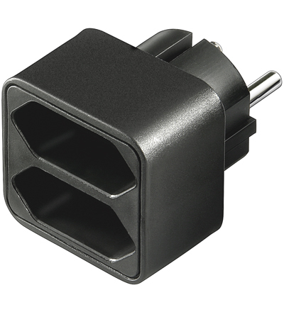Goobay NK 002 Netzstecker-Adapter Typ C (Euro-Stecker) Schwarz