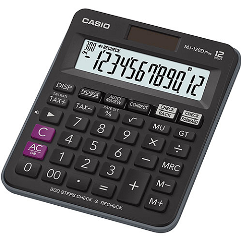 Casio MJ-120D Plus Taschenrechner Desktop Einfacher Taschenrechner Schwarz