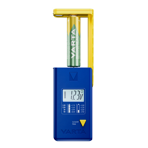 Varta LCD Battery Tester Batterietester Blau, Gelb