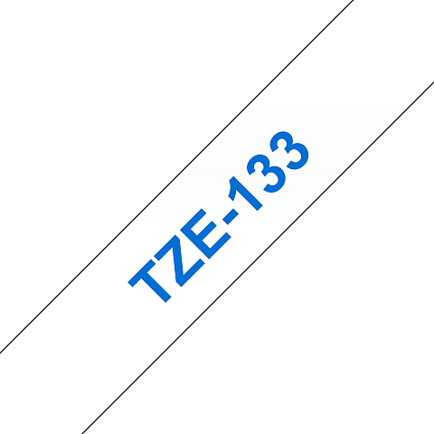 Brother TZE-133 Etiketten erstellendes Band Blau auf transparent