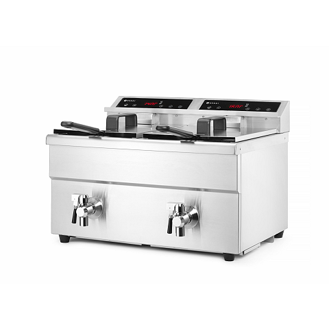 Hendi 215029 Fritteuse Doppel 16 l Eigenständig 7000 W Silber