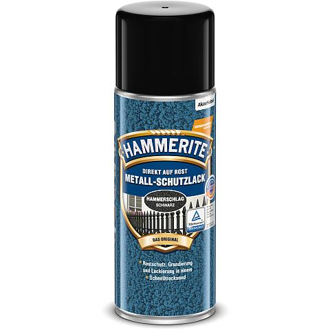 Hammerite Metall-Schutzlack Hammerschlag (Aerosol) Schwarz 0,4 l