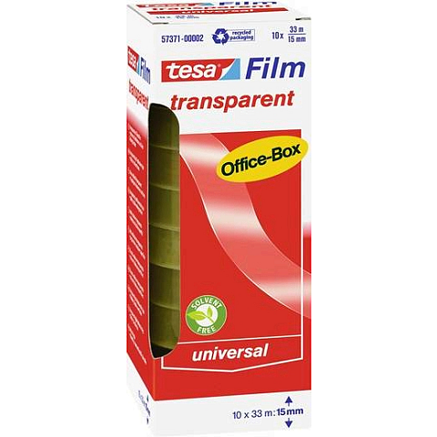 TESA 57371 Schreibwaren-Klebeband 33 m Polypropylen (PP) Transparent 10 Stück(e)